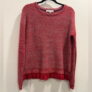 Jolt Red Knit Crew Neck Sweater